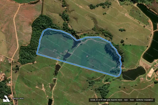 Imagem de satélite de Fazenda Vale Verde, Sítio Bela Vista e Sítio Areia Branca - 4.821 em Itapira - SP