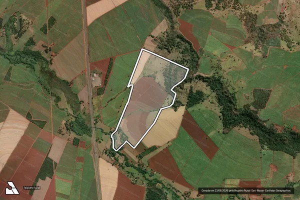 Imagem de satélite de Fazenda Pedra Branca - Parte 1 em Aramina - SP