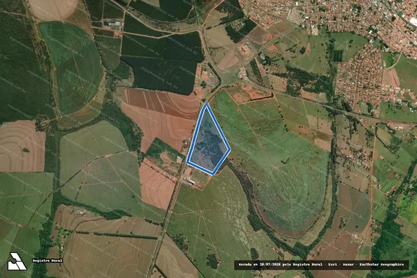 Imagem de satélite de Fazenda São José ? Gleba B3 ? Área Remanescente - Gleba B3-A em Cerqueira César - SP