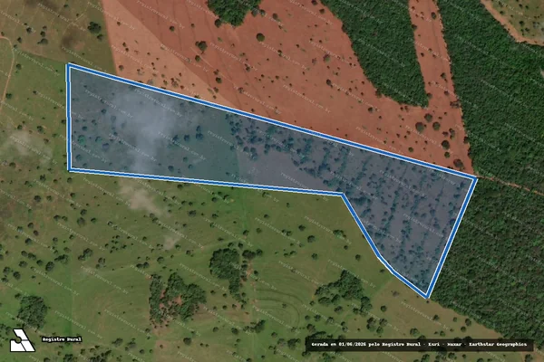 Imagem de satélite de Fazenda Três Coqueiros - Matrícula 8476 - Área 01 em Inocência - MS