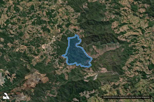 Imagem de satélite de Fazenda Cachoeira, Cascatinha e Queda d água - Parte 1 em São Gonçalo do Rio Abaixo - MG