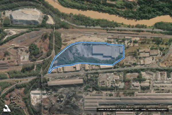 Imagem de satélite de Estrada de Ferro Vitória a Minas (EFVM) ? Gleba 02 - Parte 01 em Timóteo - MG