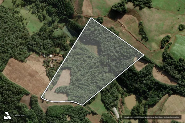 Imagem de satélite de FAZENDA FLOR DA SERRA - Matrícula 3.977 em Tangará - SC
