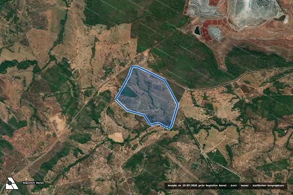 Imagem de satélite de FAZENDA QUEIXADAS DO CORRIOLA  GLEBA 06  QUINHÃO 02 em Minaçu - GO