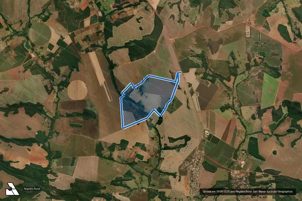 Imagem de satélite de FAZENDA QUILOMBO DO PIRACANJUBA - 001 em Gameleira de Goiás - GO