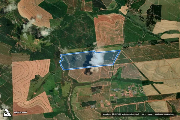 Imagem de satélite de Fazenda Sao Pedro - Gleba do Imóvel ? Mat 16281 em Pirajuí - SP