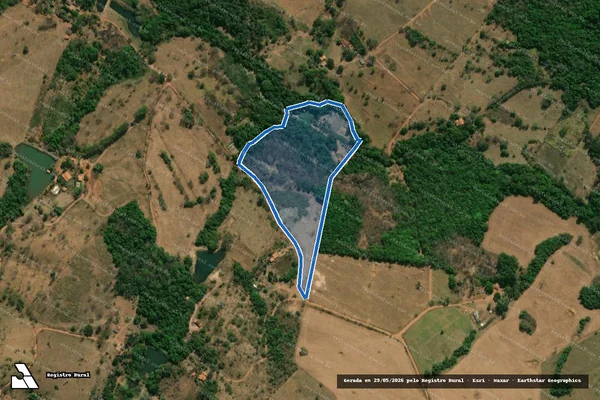 Imagem de satélite de FAZENDA ÁGUA VERMELHA - Gleba 01 - GUILHERME CALIXTO DE CARVALHO em São Miguel do Passa Quatro - GO