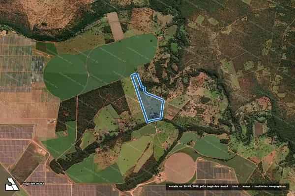 Imagem de satélite de Fazenda Barra do Paiol ? Lugar denominado Vargem d?Água - 008 em Paracatu - MG