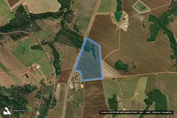 Imagem de satélite de FAZENDA CACHOEIRA OU CACHOEIRA DE CIMA em Mara Rosa - GO