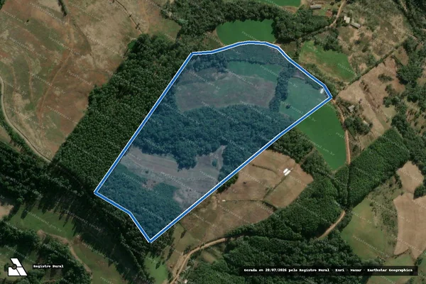 Imagem de satélite de Parte noroeste do lote rural nº 12, e lote rural nº 14, do Bloco 29 da Colônia Concórdia  - GLEBA C em Ipumirim - SC