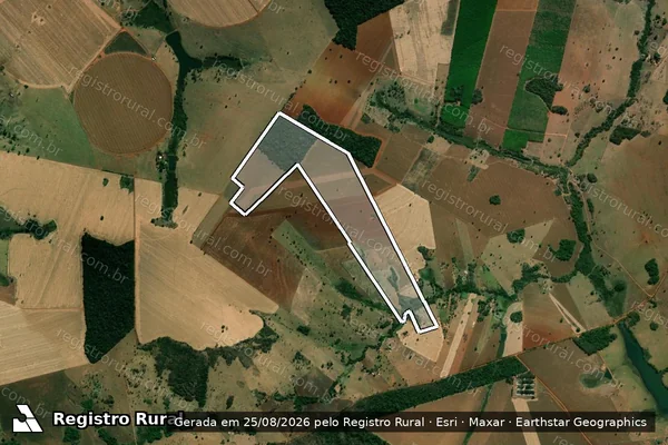 Imagem de satélite de Fazenda Camarão e São Bento, Lugar Córrego do Futuro - Parte 1 em Palmeiras de Goiás - GO