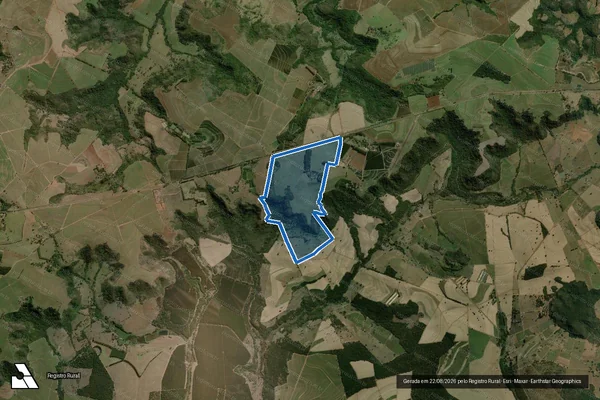 Imagem de satélite de Fazenda da Agropecuária Serra Dourada - Parcela Única em Ribeirão Bonito - SP