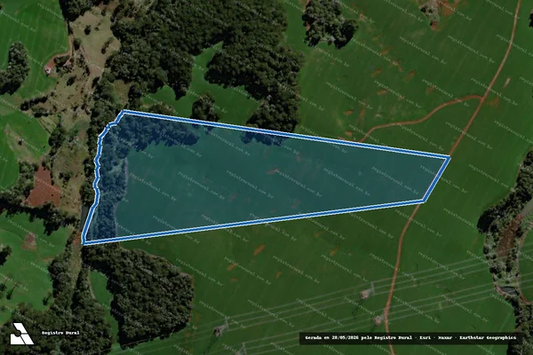Imagem de satélite de FAZENDA ESTRELA DALVA - Matrícula 1.724 em Roncador - PR