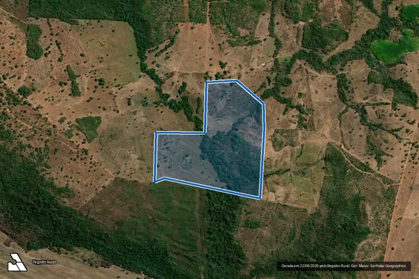 Imagem de satélite de FAZENDA MONTE LÍRIO - PARTE 03 - LOTES Nº 75-4 E 75-5, DO LOTEAMENTO MANGUES, GLEBA A em Fátima - TO