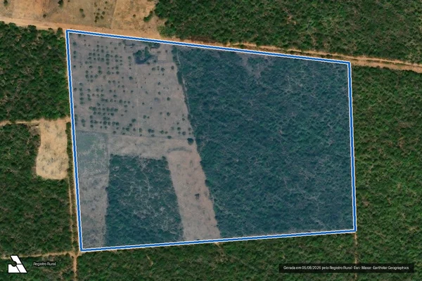 Imagem de satélite de PROJETO DE ASSENTAMENTO NOVE DE OUTUBRO - LOTE 34 - Parte 1 em Caraúbas - RN