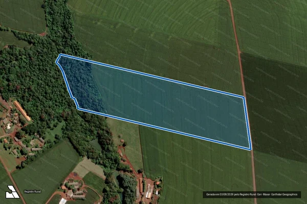 Imagem de satélite de LOTE Nº 72-A, 1ª PARTE DO 32º PERÍMETRO DA FAZENDA BRITÂNIA - Parte 1 em Maripá - PR