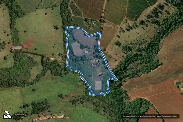 Imagem de satélite de Fazenda Santa Maria - Parte 2 em Cristais Paulista - SP