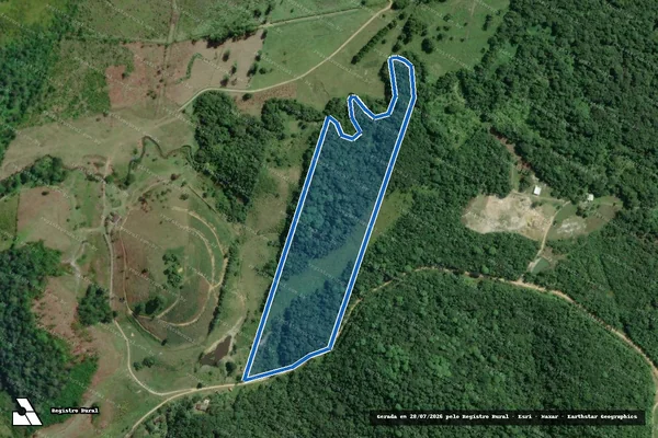 Imagem de satélite de FAZENDA SANTO ANTÔNIO DO ETÁ                                                              Natureza da Área:                      - Parte 1 em Sete Barras - SP