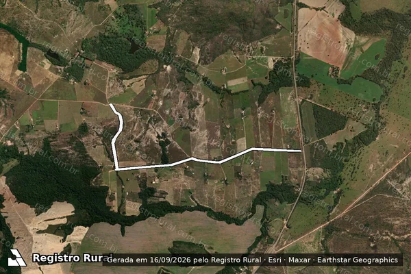 Imagem de satélite de PA FAZENDINHA ? ESTRADA VICINAL 01 - PARTE I em Cocalzinho de Goiás - GO