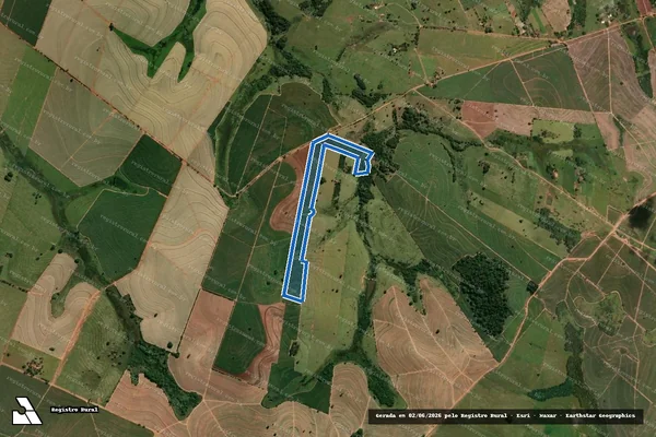 Imagem de satélite de Fazenda Santa Ana Gleba 2 - Gleba B em Gabriel Monteiro - SP