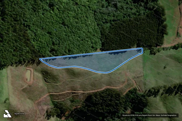 Imagem de satélite de Parte do Lote Rural nº 07, da Fazenda Saudades - GLEBA A em Santiago do Sul - SC