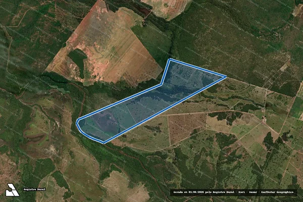 Imagem de satélite de FAZENDA BEIRA RIO ? Parte do Lote 60-A, Lot° Tranqueira,Gl. 03 e Pau seco - R.02 M-1.192 em Figueirópolis - TO