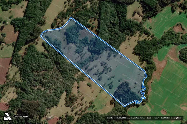 Imagem de satélite de Fazenda das Pombas - Giovane Lourenço Rodrigues em Correia Pinto - SC