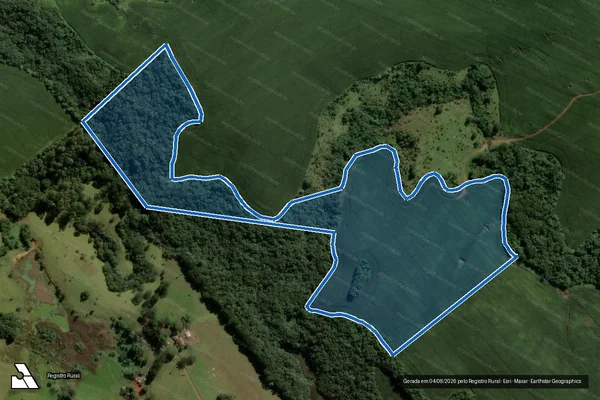 Imagem de satélite de FAZENDA LUZ G1 - Matrícula 14389 G1 em Ortigueira - PR