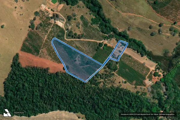 Imagem de satélite de Sitio Pedra Grande - Parcela 1 em Coqueiral - MG