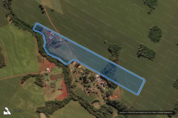 Imagem de satélite de PARCELA Nº 224, DA GLEBA ?C?, DO IMÓVEL SILVA JARDIM  - Parte 1 em Serranópolis do Iguaçu - PR