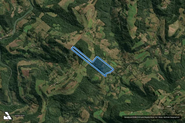 Imagem de satélite de PARTES DOS LOTES RURAIS N°S 546 E 547 - Gleba 1 em Paial - SC