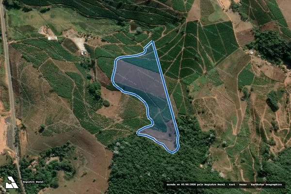 Imagem de satélite de FAZENDA DO RETIRO - PERÍMETRO 02 em Manhuaçu - MG