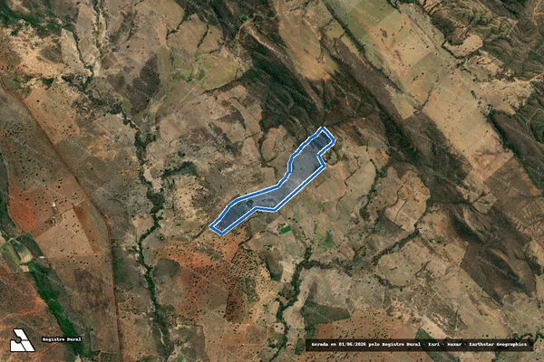 Imagem de satélite de FAZENDA GLEBA DO SAPATO, PARCELA RURAL Nº 657 - Gleba 1 em Dom Bosco - MG