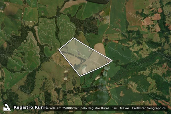 Imagem de satélite de LOTE RURAL 81 GLEBA 07 IMÓVEL TRACUTINGA em Dionísio Cerqueira - SC