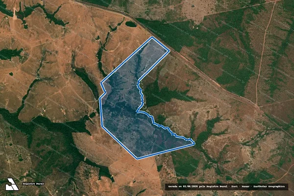 Imagem de satélite de FAZENDA CAMPINAS VERDE - 001 em Dois Irmãos do Tocantins - TO