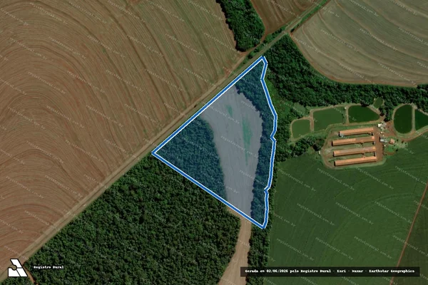Imagem de satélite de FAZENDA TOCA DA ONÇA ? 3176 - Lote Rural n° 60, Gleba n° 01, 1° Parte da Col. São Francisco ? PT 02 em Ouro Verde do Oeste - PR