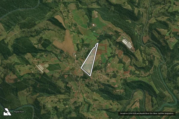 Imagem de satélite de Parte do Lote Rural nº 704 - Matrícula 45.262 em Bandeirante - SC
