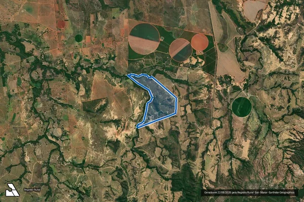 Imagem de satélite de Fazenda Gameleira, Lugar Taboinha e Lambedor - Parte 1 em Presidente Olegário - MG