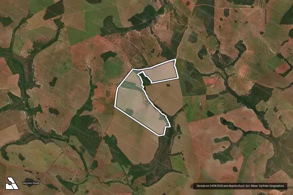 Imagem de satélite de Fazenda Ponte de Pedra - Lugar Denominado Fazenda Abençoada - Parte 2 em Serranópolis - GO