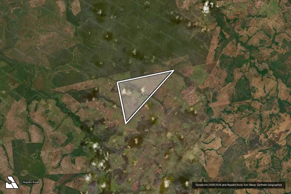 Imagem de satélite de Fazenda Lago Azul Miragem III – Parte do Lote 16, do loteamento “Lagoão” em Sandolândia - TO