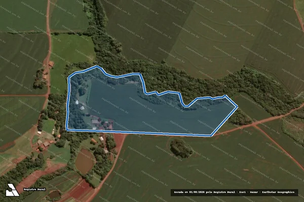 Imagem de satélite de Lote rural nº 2-B, do 6º perímetro do imóvel São Francisco ou Lopei - Parte 1 em Cascavel - PR