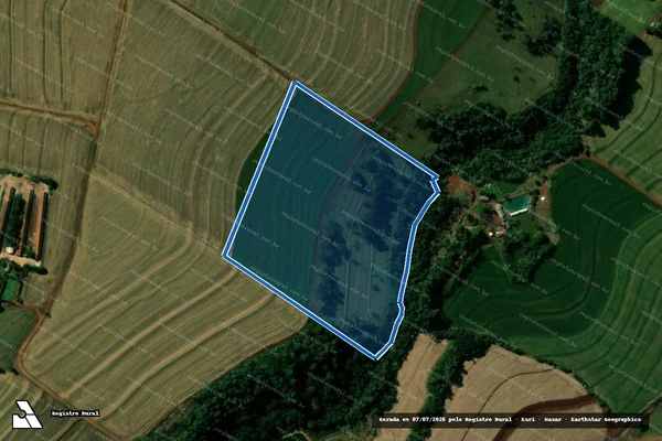 Imagem de satélite de FAZENDA CAFELANDIA LOTE 78-B DA GLEBA 11 COLONIA PINDORAMA - Matrícula 2.247 em Cafelândia - PR