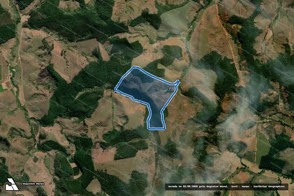 Imagem de satélite de Jacuba, São Cristóvão e Monte Alegre - Parcela 1 em Dores do Turvo - MG