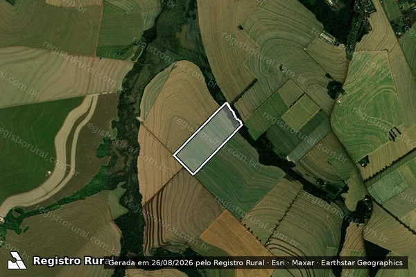 Imagem de satélite de Remanescente do lote de terras rural n° 38, da GLEBA n° 03, do imóvel denominado ?ESPIGÃO AZUL?. - L.R. 38 em Cafelândia - PR