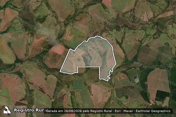 Imagem de satélite de FAZENDA RIO VERDE LUGAR DENOMINADO BOA ESPERANÇA - 001 em Prata - MG
