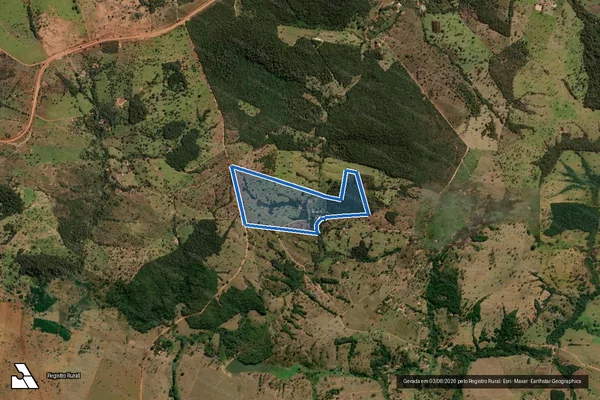 Imagem de satélite de Sítio Racho Verde - Sítio Rancho Verde - Gleba 1 em Hidrolândia - GO