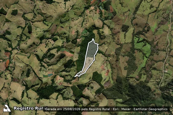 Imagem de satélite de Sitio Mata Boi - Parcela 1 em Ipuiúna - MG