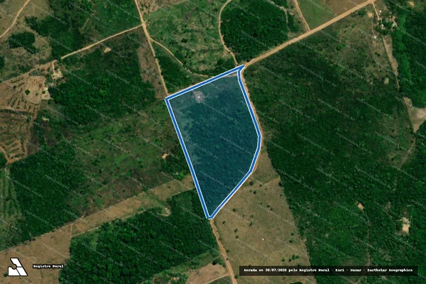 Imagem de satélite de PROJETO DE ASSENTAMENTO PALMARES - LOTE 833 - SÍTIO V.B - PARCELA A em Parauapebas - PA