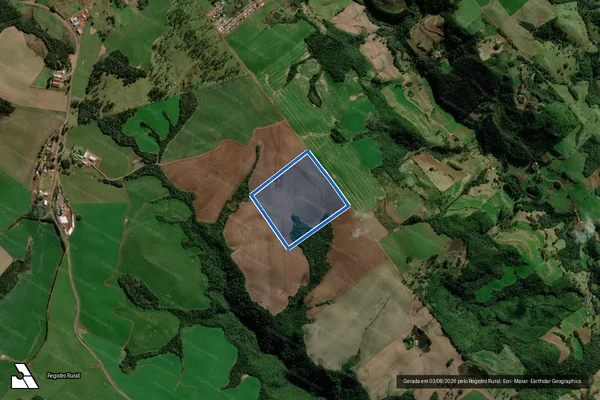 Imagem de satélite de Fazenda Agropecuária Primavera - Matrícula 6214 em Campo Erê - SC