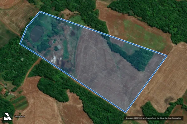 Imagem de satélite de FRAÇÃO DO LOTE RURAL Nº 21 DA 8ª S.S.CRISTO - Parte 1 em Tuparendi - RS